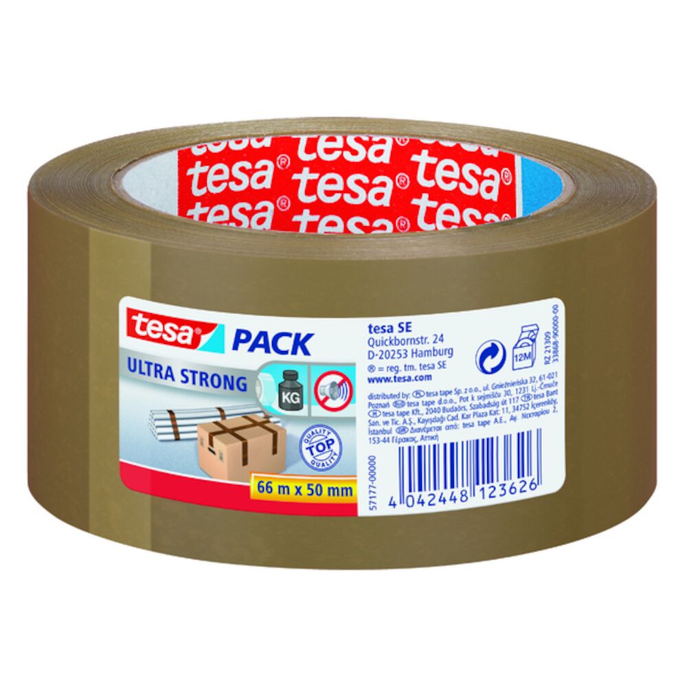 Tesa Embalasjetape Brun PVC 50 mm x 66 m