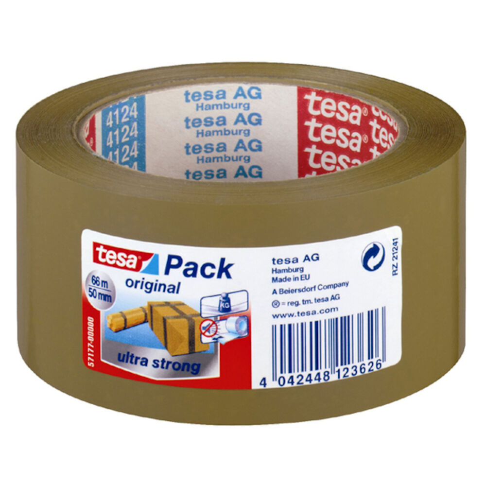 Tesa Embalasjetape Brun PVC 50 mm x 66 m