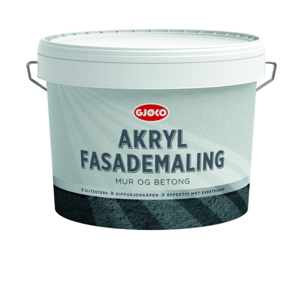 Gjøco Akryl Fasade Mur Hvit 9 l