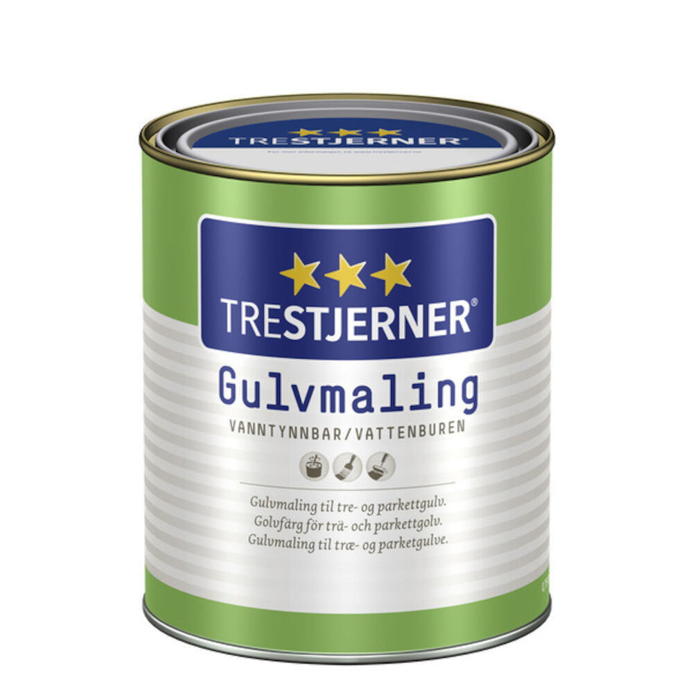Trestjerner Gulvmaling Matt Hvit 0,75 l