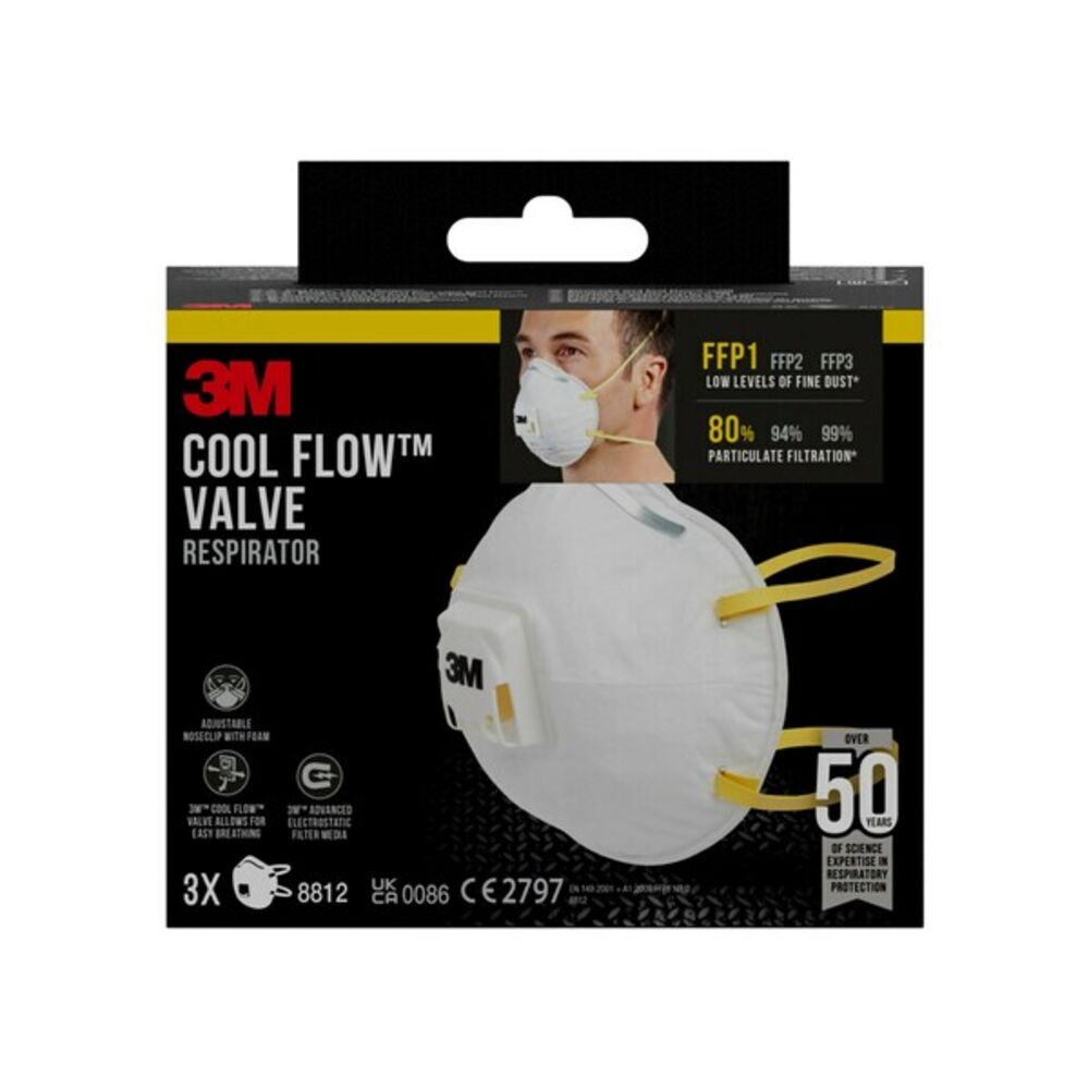 3M Støvmaske 8812 C3 FFP1 M/Ventil 3 Pack